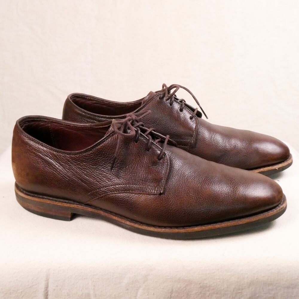 Allen Edmonds Feather Welt Leather Derby Shoes Sz 10.5 Dark Brown Classic Dress